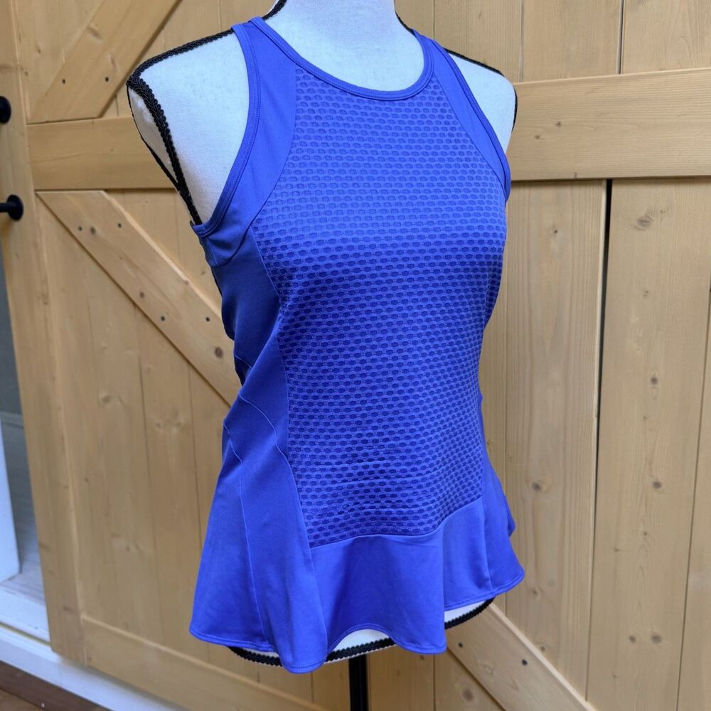 InPhorm Blue Mesh Athletic Workout Tennis Tank Top Small